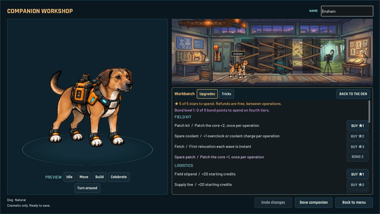 The Companion Workshop perk board